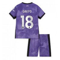 Liverpool Cody Gakpo #18 Tretí Detský futbalový dres 2023-24 Krátky Rukáv (+ trenírky)